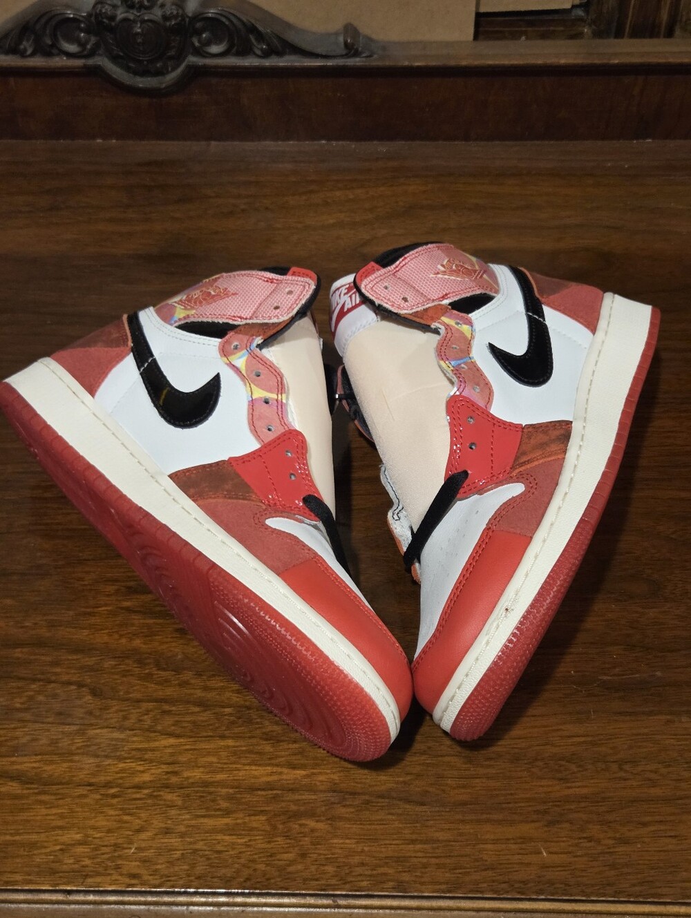Kids Jordan 1  High-Top Sneakers Spider Verse Spiderman DV1753 -601 Size 7Y